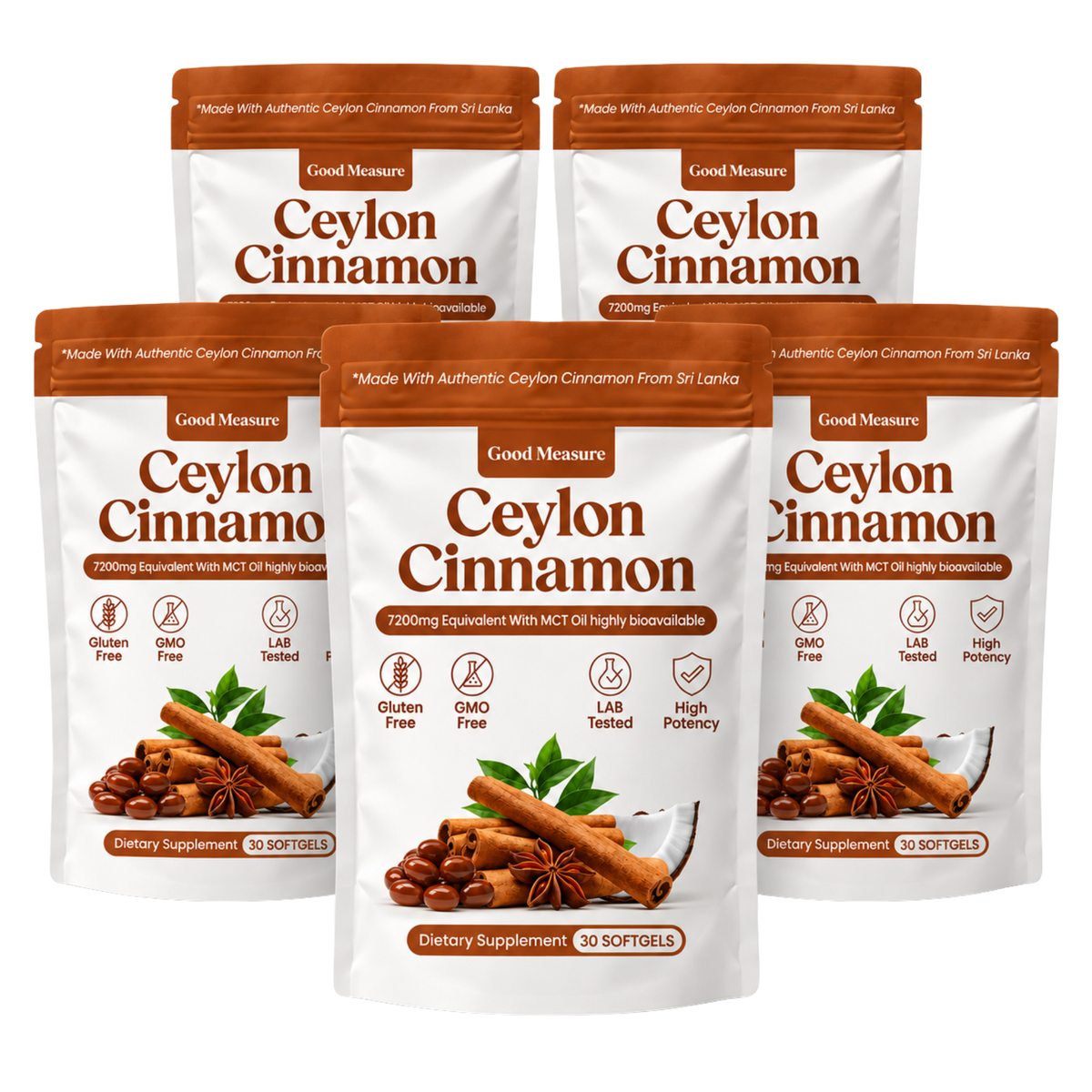 Good Measure Ceylon Cinnamon Softgels – 12:1 Extract, 600 mg