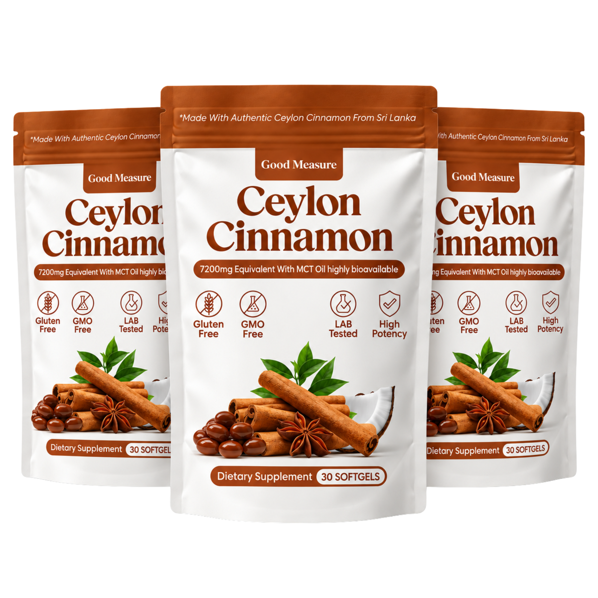 Good Measure Ceylon Cinnamon Softgels – 12:1 Extract, 600 mg